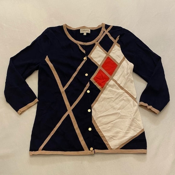 Carmen Marc Valvo Sweaters - CARMEN MARC VALVO Button Down Cardigan, L